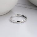 wholesale S925 Sterling Silver Korean Style Ins Wind Minimalist Line English Sentence Couple Stackable Open Ring-0-2