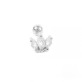 wholesale S925 Sterling Silver Small Crown Threaded Ear Stud With Zircons, Cross-border Best-seller Trendy Ins Ear Cartilage Pin-0-5
