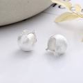 wholesale S925 Silver Yun Chao Xuan Fashion Korean Style Small Fresh Round Ball Wire Drawing Texture Sweet Temperament Earrings Ear Clips-0-1