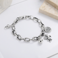 wholesale S925 Sterling Silver Retro Vintage Style Bold Crown Unicorn Trendy Niche Thai Silver Crafted Design Bracelet-0-1