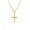 wholesale S925 Sterling Silver Light Luxury Cross Pendant Collarbone Necklace, Popular on TikTok, Diamond-Accented Exquisite Necklace Accessory for Women-0-1