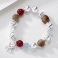 wholesale S925 Sterling Silver Literary Play Agarwood Bracelet with Aquamarine and Cinnabar, Ins Versatile Elegant Accessory-0-5