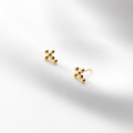 wholesale Sterling Silver S925 Earrings Women Korean Style Simple and Fresh Sweet Cross Beaded Elegant Earrings G8491-0-0