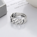 wholesale S925 Silver Fashion Minimalist Chain Design Trendy Unique Niche Unisex Open Ring-0-2
