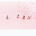 wholesale S925 silver heart stud earrings for women, Japanese and Korean style, forest-themed sweet heart-shaped earrings, elegant and minimalist accessory E9372-0-3