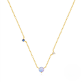 wholesale S925 Silver New Stylish Opal Zircon Pendant Choker Necklace,-0-0