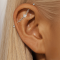 wholesale S925 Sterling Silver Industrial Piercing Chain Barbell Threaded Ear Cartilage Stud-0-2