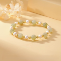 wholesale Silver natural Hetian jade freshwater pearl beaded bracelet pendant ins niche design Chinese style luxury bracelet-0-1