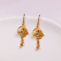 wholesale S925 Gold-Plated Silver Semi-Finished Ear Hooks with Adhesive Fasteners, Featuring Southern Red Agate, Turquoise, and Jasper for DIY Earrings, High-End Vintage Ear Accessories-0-13