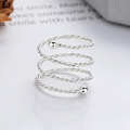 wholesale S925 Sterling Silver European and American Cross-Border Minimalist Style Threaded Elastic Twist Ring Sweet and Cool Trendy Versatile Band-0-2