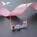 wholesale S925 Silver Korean Fashion Minimalist Collarbone Necklace, Influencer Same Style, Zircon Inlaid Creative Letter Pendant Necklace Wholesale-0-0