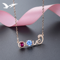 wholesale S925 Silver Korean Fashion Minimalist Collarbone Necklace, Influencer Same Style, Zircon Inlaid Creative Letter Pendant Necklace Wholesale-Fashion necklace 925 silver