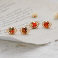 wholesale S925 Silver Plated 14K Gold Fashionable and Unique Wholesale Manufacturer of Japanese-style Small and Exquisite Retro Multicolored Stone Earrings-0-3