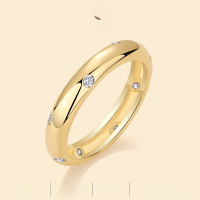 wholesale 925 Silver Gold Plated High-End Hypoallergenic Moissanite Ring, Ins Style New Arrival for Export-Moissanite 2.0m*8 pieces US No. 6