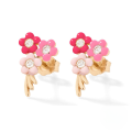 wholesale S925 Sterling Silver Cute Petal Enamel Drip Glaze Colorful Stud Earrings,ins-0-5