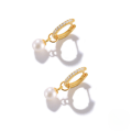 wholesale S925 Sterling Silver Rhinestone Pearl Ear Cuff Earring, Korean INS Style-0-5