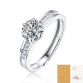 wholesale S925 Silver Ring Vintage Women's Ring Moissanite Carat Ring New Fashion Silver Set Source Silver Jewelry Wholesale-0-6