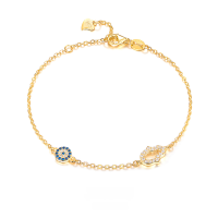 wholesale 925 Sterling Silver Evil Eye Bracelet Inlaid with Diamonds Simple INS Luxury High-End Sense Middle East Jewelry Wholesale-gold