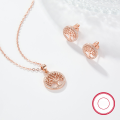 wholesale Rose Gold 925 Silver Jewelry Set Cross Border Hot Purchase Tree of Life Necklace and Earrings Halloween Wholesale-0-4