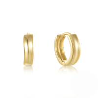 wholesale S925 Sterling Silver Geometric Zircon-inlaid Star And Moon Ear Hoops,。-Gold #2