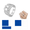 wholesale S925 Sterling Silver Hip Hop Men's Ring Cross-border Europe and America Wish Best Seller 3 Carat 7*9mm Emerald Cut Moissanite Ring-0-6