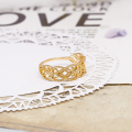 wholesale 925 Sterling Silver Gold Plated Openwork Lace Ring for Women, Versatile Stacking Leaf Vine Branch Ring in European Vintage Court Style-0-2