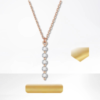 wholesale 18k Rose Gold Fashion Five-Star Alignment Lab-Grown Diamond Necklace, Genuine Diamond Lucky Collection K Gold Necklace-18k gold necklace with cultured diamonds