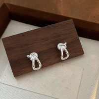 wholesale S925 Sterling Silver Entwined Knot Ear Studs for Women, Fashion Minimalist Versatile Earrings-Sterling silver