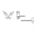 wholesale S925 Silver Zircon-studded 16g Flat Threaded Cartilage Ear Piercing-0-14