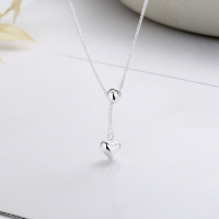 wholesale S925 Sterling Silver Korean-style Minimalist Fresh and Sweet Heart Tassel Trendy Versatile Women's Collarbone Necklace-YL465/approx. 3.8g>925 silver