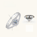 wholesale Sterling Silver Light Luxury Ins Style Four-Prong 05 Carat Micro-Set Simulated Moissanite Ring for Women, Fashion Minimalist Zircon Diamond Ring-0-8