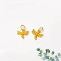 wholesale S925 gold-plated auspicious bean leaf pendant charm DIY semi-finished crystal jewelry accessory-0-10