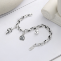 wholesale S925 Sterling Silver Multi-Element Fortune Cat Rabbit Bracelet Retro Literary New Chinese Style Hand Accessory-0-2