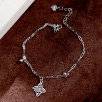 wholesale S925 Sterling Silver Viral Four-Pointed Star Ice Crush Bracelet for Women, Versatile High-End Ins Style Light Luxury Hand Jewelry Bangle-Crushed Ice Four-Pointed Star Bracelet/Approx. 2.16g&gt;SL010920