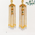 wholesale S925 Gold-Plated Red and Green Tassel Fringe Accessory Bracelet Necklace Charms DIY Handcraft Spacer Bead Semi-Finished Products-0-11