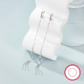 wholesale S925 Sterling Silver High-End Long Tassel Drop Earrings, French Minimalist Fashion, Cross-Border Hot Pick, INS Style Ear Accessories-0-2