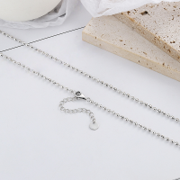 wholesale S925 Sterling Silver Korean-style Minimalist Geometric Cut Bead Chain DIY Collarbone Necklace for Women-YFL368/approx. 6.4g 925 silver