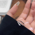 wholesale Sterling Silver Light Luxury Niche Design Ultra-Sparkling Zircon Spirit Snake Ring for Women Adjustable Index Finger Ring Minimalist Style-0-3