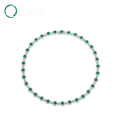 wholesale S925 Sterling Silver New Exquisite Ornate Lab-Grown Emerald Necklace Vintage High-End Collarbone Chain Customizable-0-0
