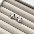 wholesale S925 Sterling Silver Floating Pearl Earrings for Women, Small and Minimalist Design, Light Luxury and High-End Feel, Ear Clips, Birthday Gift for Girls-0-3