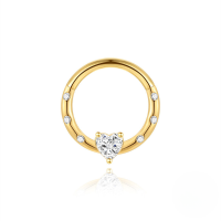 wholesale S925 Sterling Silver Geometric Opal Inlaid With Zircon And Natural Moss Agate Ear Cuff And Nose Ring-Single gold #6