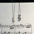 wholesale S925 Sterling Silver Musical Note Pendant Treble Clef Snake Necklace Niche Design Sweet and Cool Birth Year Serpent Collarbone Chain-0-4