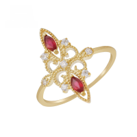 wholesale 10K real gold Chinese-style classical charm ruby ring, new jewelry design, supports dropshipping-10 Gold Ruby Classic Ring Hong Kong 13