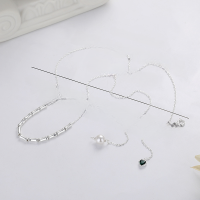 wholesale S925 Silver Jewelry Set Cross-Border Hot-Selling Earrings Inlaid with Natural Mother-of-Pearl Round Fashion Versatile Ins Style Bracelet-Earrings 925 silver