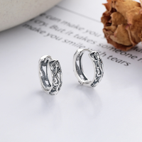 wholesale S925 Sterling Silver Retro Vintage Dragon Year Hollow-Out Flying Dragon Design Majestic Ancient Style Fashion Earrings Ear Clasps-YFR393/approx. 2.8g 925 silver