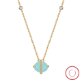 wholesale 14K gold and S925 sterling silver necklace with natural aquamarine and diamond pendant, factory direct-0-0