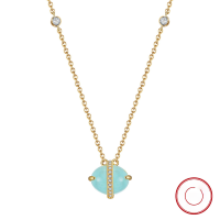 wholesale 14K gold and S925 sterling silver necklace with natural aquamarine and diamond pendant, factory direct-14K gold>925 silver