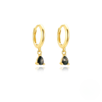 wholesale S925 Sterling Silver With Natural Stone Agate Lapis Lazuli Earrings, Elegant Light Luxury-Gold#3 925 Silver