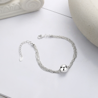 wholesale S925 Sterling Silver Minimalist Multi-Layer Chain Ball Bracelet Fashionable Versatile Commuter Style European Elegant Accessory-239SM/approx. 4.5g>925 silver