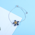wholesale 925 Silver Personality-Designed Floral-Shaped Natural Citrine and Colored Gemstone Bracelet with a High-End Feel-0-2